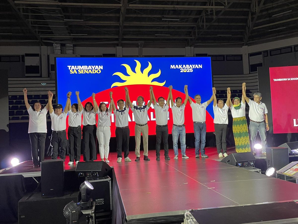ABSCBNNews's tweet photo. Under the banner "Taumbayan sa Senado" (The People in the Senate), the Makabayan Coalition's senatorial lineup represents a diverse range of sectors:

- Jocelyn Andamo, a registered nurse
PISTON President Mody Floranda
- Kadamay Secretary-General Mimi Doringo
- ACT Teachers Rep. France Castro
- Gabriela Rep. Arlene Brosas
- Kilusang Mayo Uno Secretary-General Jerome Adonis
- Pamalakaya Vice Chairperson Ronnel Arambulo
- Kilusang Magbubukid ng Pilipinas Chairperson Danilo Ramos
- Former Gabriela Rep. Liza Maza
- Former Bayan Muna Rep. Teddy Casiño
- Sandugo Co-chairperson and indigenous Morong leader Almirah Lidasan | via @_izzylee