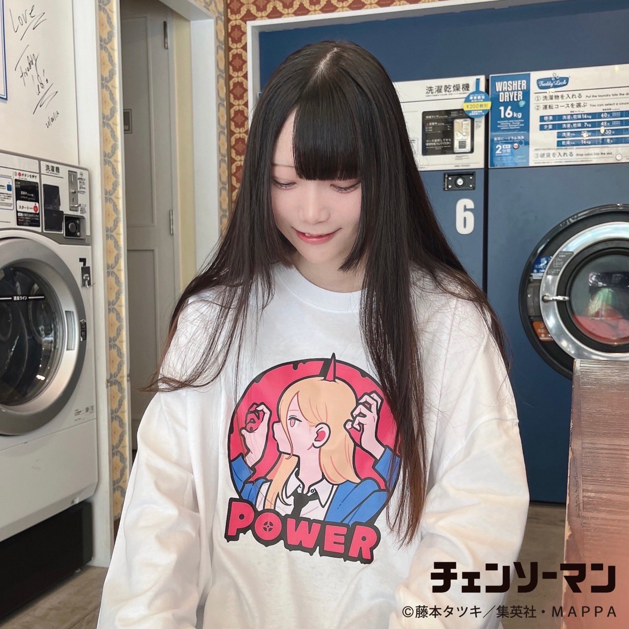 チェンソーマン 美好よしみコラボ パワー ロンT Lサイズ 新品 チェンソーマン 美好よしみ コラボ ロングTシャツ マキマ XL