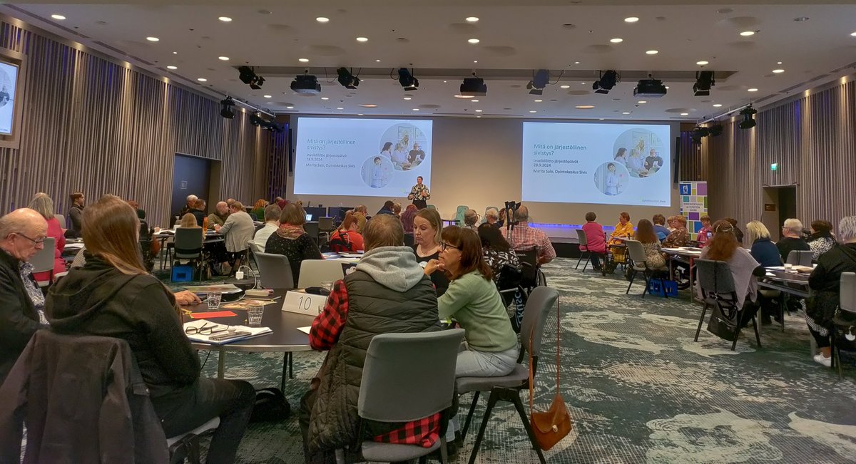 Mitä on järjestöllinen sivistys?, tätä pohtii parhaillaan <a href="/MaritaSalo/">Marita Salo</a> <a href="/SivisNYT/">Opintokeskus Sivis</a> <a href="/Invalidiliitto/">Invalidiliitto</a> valtakunnallisilla Järjestöpäivillä. Myös esimerkiksi esteettömyyden ja ihmisoikeuksien toteutuminen edellyttää sivistystä.
#invalidiliitto #järjestöpäivät