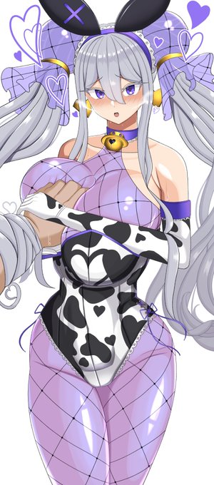 オリキャラの牛柄バニーガール宇宙人娘(おっぱいでかめ)(愛情でかめ)を描きました!!! 