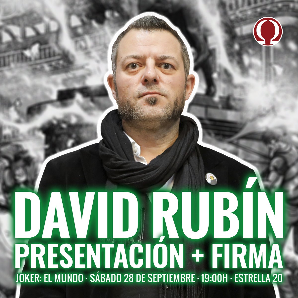 Omega Center Madrid (@omegacenter0) on Twitter photo ✍️ Presentación y firmas de JOKER: EL MUNDO con David Rubín.
📚 Reserva tu ejemplar dedicado aquí 👉 i.mtr.cool/onssmwoink
🗓️ Hoy, sábado 28
⏰ 19:00h
📍 Estrella 20
✉️ Reserva tu plaza mandando un mail a eventos@otakucenter.es ✍️ Presentación y firmas de JOKER: EL MUNDO con David Rubín.
📚 Reserva tu ejemplar dedicado aquí 👉 i.mtr.cool/onssmwoink
🗓️ Hoy, sábado 28
⏰ 19:00h
📍 Estrella 20
✉️ Reserva tu plaza mandando un mail a eventos@otakucenter.es