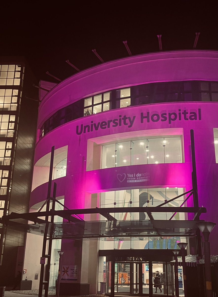 Caroline Leech (@leechcaroline) on Twitter photo Lovely to see <a href="/nhsuhcw/">UHCW NHS Trust</a> lit up in pink for Organ Donation Week as we walk into our night shifts! #OrganDonationWeek Lovely to see <a href="/nhsuhcw/">UHCW NHS Trust</a> lit up in pink for Organ Donation Week as we walk into our night shifts! #OrganDonationWeek