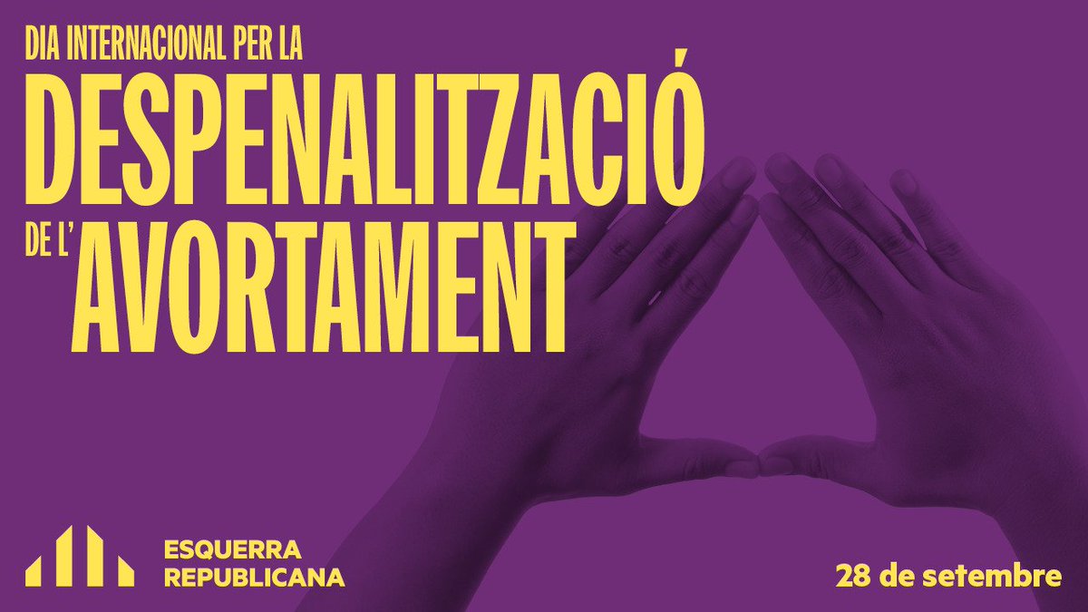 ERC_dones's tweet photo. 👉Defensem el dret de les dones a decidir sobre el nostre cos, de manera lliure i segura, amb garanties💜

👉Treballem cada dia per garantir els drets sexuals i reproductius♀️

Per la despenalització de l'avortament arreu del món✊✊
#DonesAmbTotsElsDrets https://t.co/Ihr8BuKjaK
