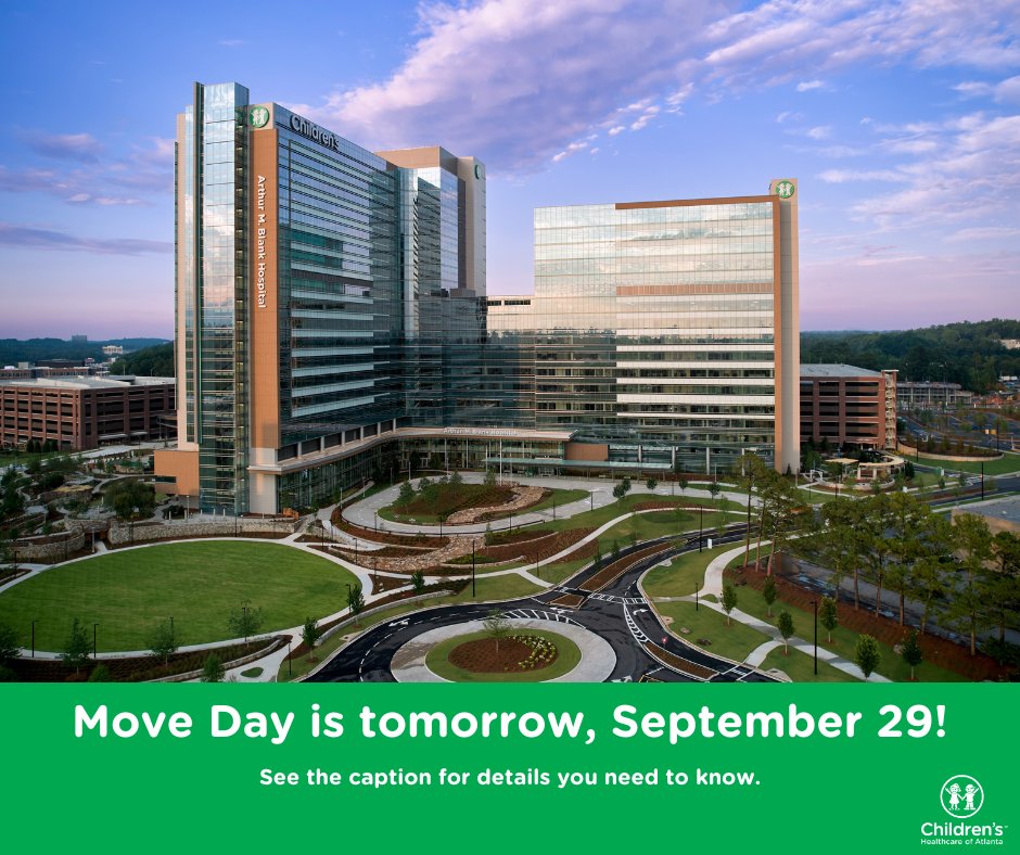 Arthur M. Blank Hospital is opening its doors tomorrow Sunday, September 29, 2024. Thank you for your understanding as we transfer patients—please yield to ambulances near our hospitals. For more information, please visit:
choa.org/future.