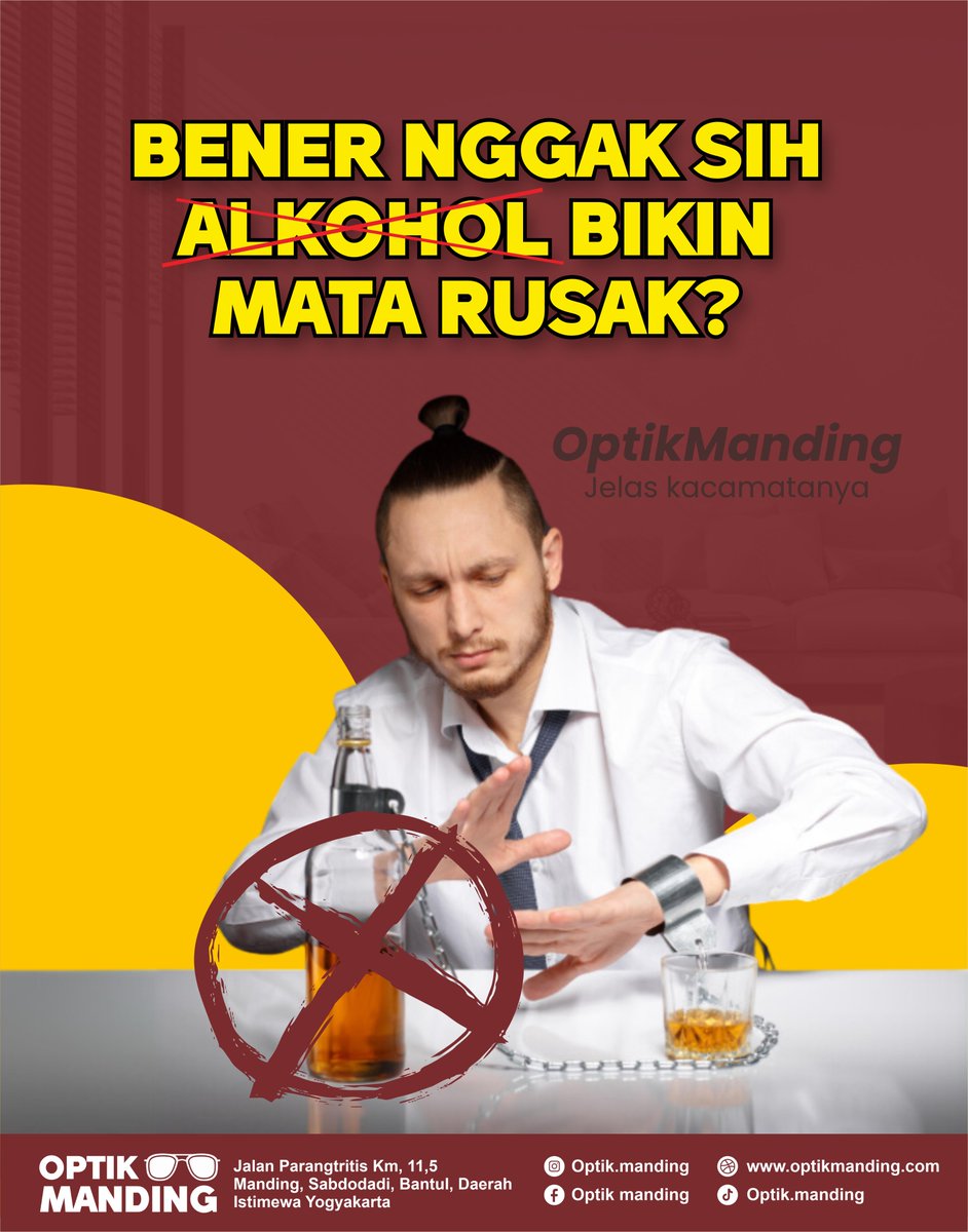 Optik_Manding's tweet photo. Bukan hanya dari segi kesehatan, dalam banyak ajaran agama, termasuk Islam, alkohol dilarang karena efek buruknya yang merusak tubuh dan akhlak ❌. Maka dari itu, mari bersama-sama jauhi alkohol untuk menjaga kesehatan fisik, mental, dan juga spiritual kita 🙏. Stop alkohol💪 https://t.co/d6DOFOm6uP