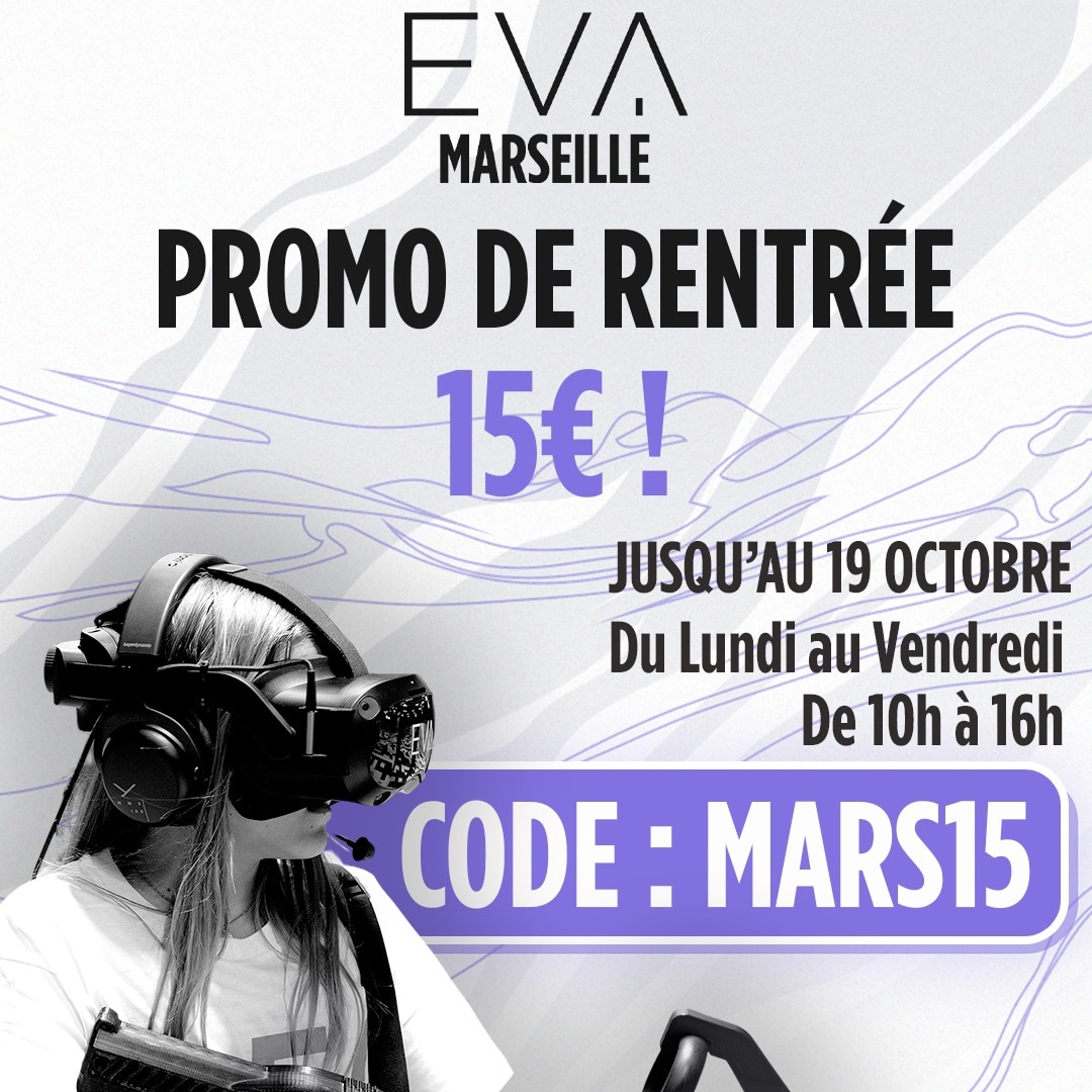 Du jamais vu ! 15€ la session jusqu'au 19 octobre en réservant avec le code MARS15 et en venant jouer du lundi au vendredi avant 16h !