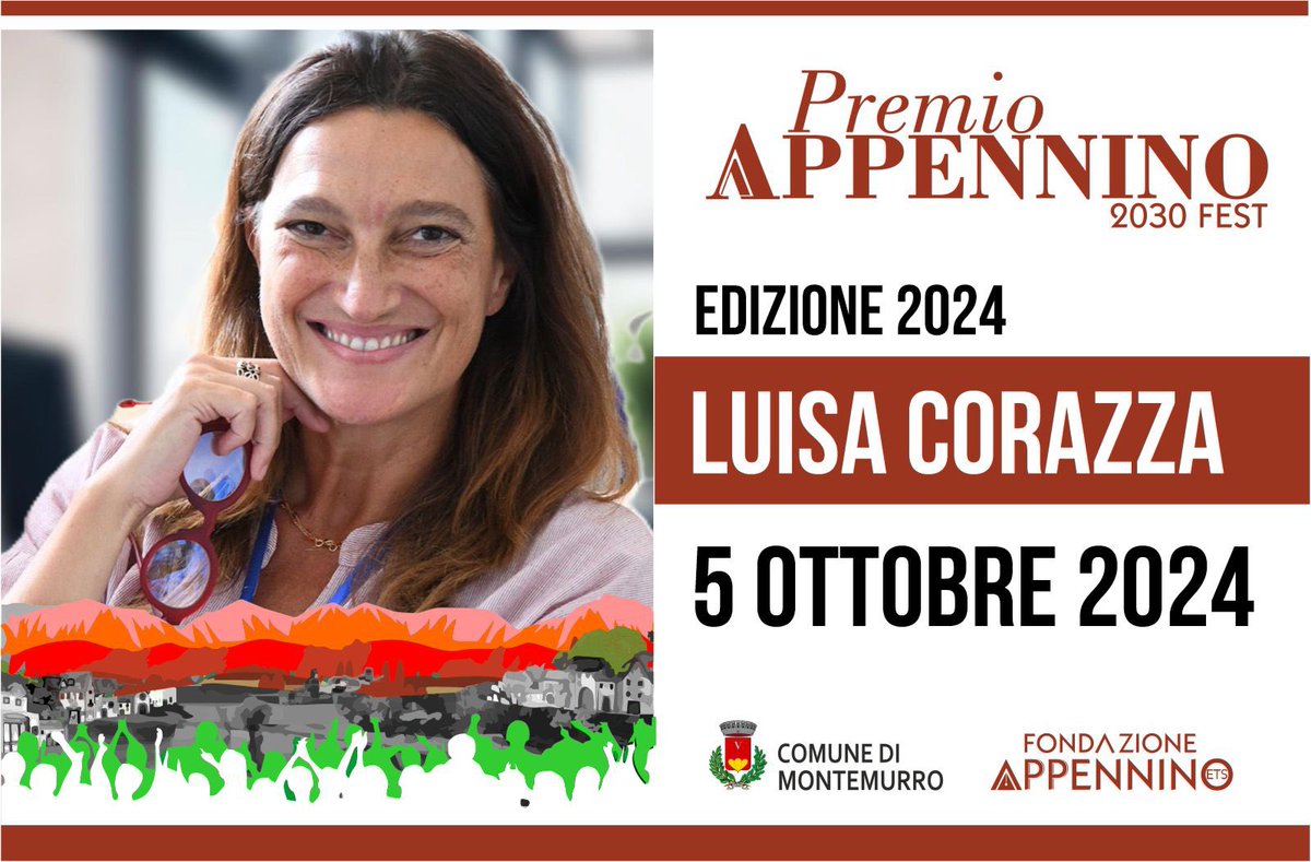 #PremioAppennino 2030Fest a Luisa Corazza 🤩 5 ottobre Montemurro, #Basilicata. 

@corazza_luisa, prof.ssa ordinaria di diritto del lavoro presso il Dipartimento di Economia della Università del Molise, tra i massimi esperti di “lavoro agile e smart working”.  <a href="/Unimolise/">Unimol</a>