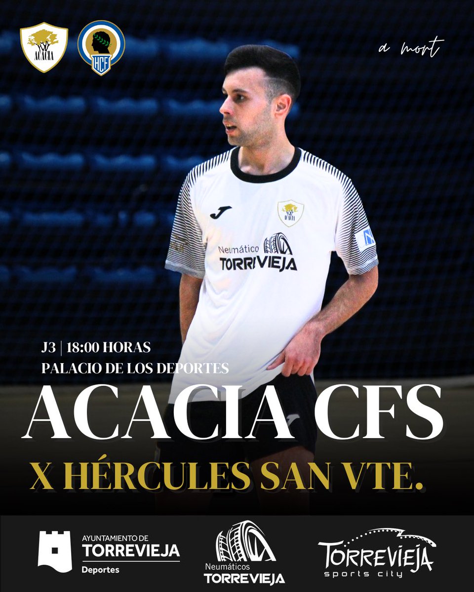 𝑳𝒂 𝒗𝒊𝒅𝒂 𝒔𝒐𝒏 𝒓𝒆𝒕𝒐𝒔 👊🏼

🆚 <a href="/HerculesSanViFS/">Hércules San Vicente FS</a> 
📍 Palacio de los Deportes de Torrevieja
⌚️ 18:00
🏆 Lliga Preferent 

#ACACIAaMORT • #AcaciaCFS
