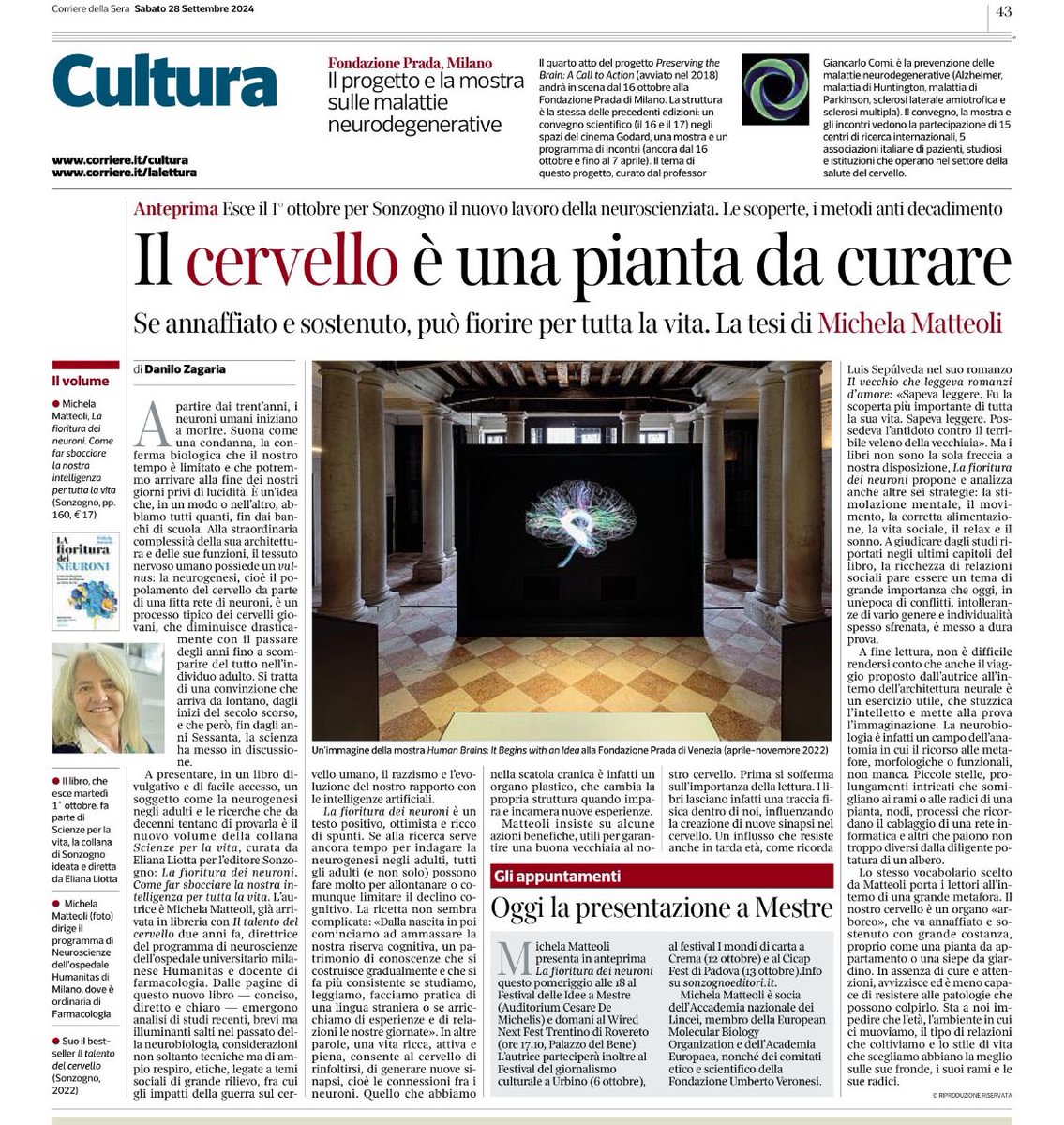 Eliana Liotta (@elianaliotta) on Twitter photo “Dalle pagine di questo nuovo libro - conciso, diretto e chiaro - emergono analisi di studi recenti, considerazioni non soltanto tecniche ma di ampio respiro, etiche”. Danilo Zagaria legge sul <a href="/Corriere/">Corriere della Sera</a> #lafiorituradeineuroni di #michelamatteoli “Dalle pagine di questo nuovo libro - conciso, diretto e chiaro - emergono analisi di studi recenti, considerazioni non soltanto tecniche ma di ampio respiro, etiche”. Danilo Zagaria legge sul <a href="/Corriere/">Corriere della Sera</a> #lafiorituradeineuroni di #michelamatteoli