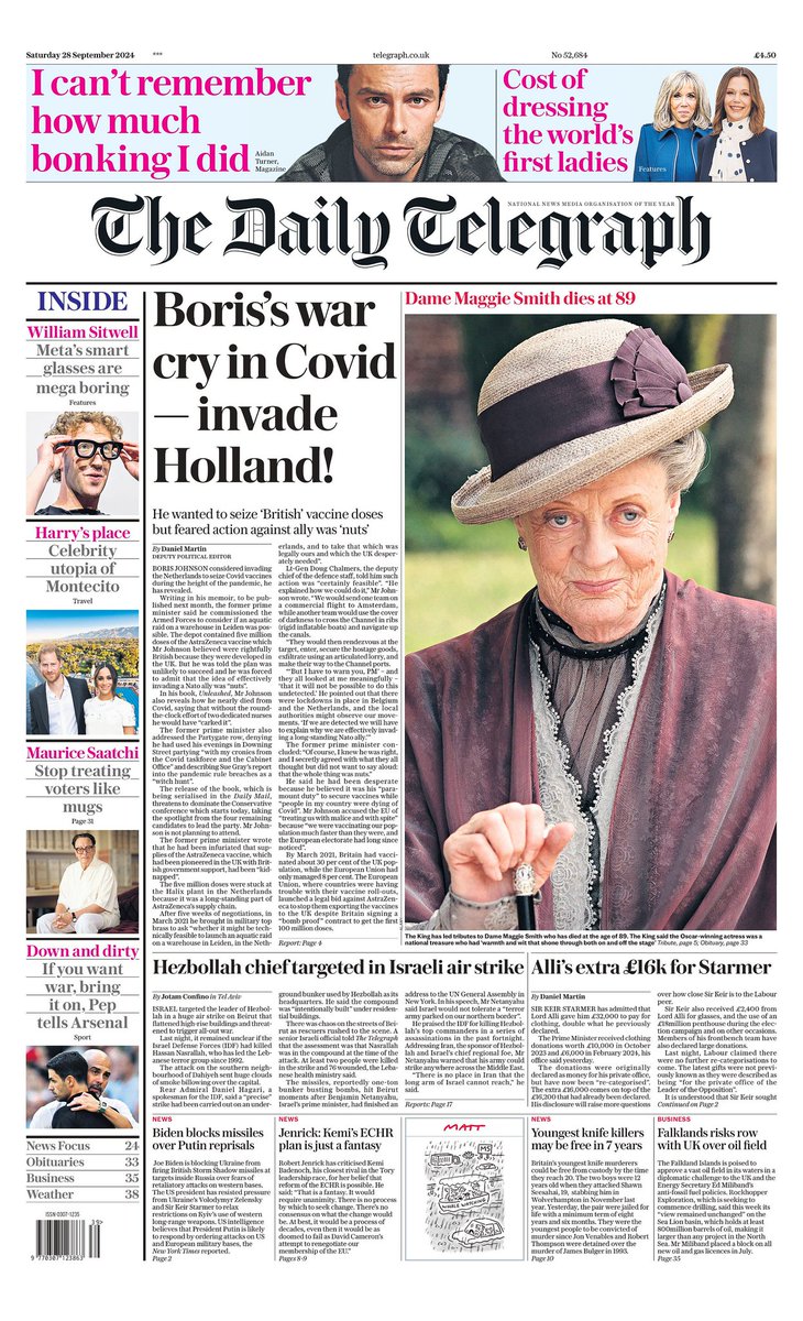 Boris Johnson asked the military to develop a startegy to invade Holland so it could seize covid-19 vaccines being stored there.

Superbly unhinged, 10/10 batty