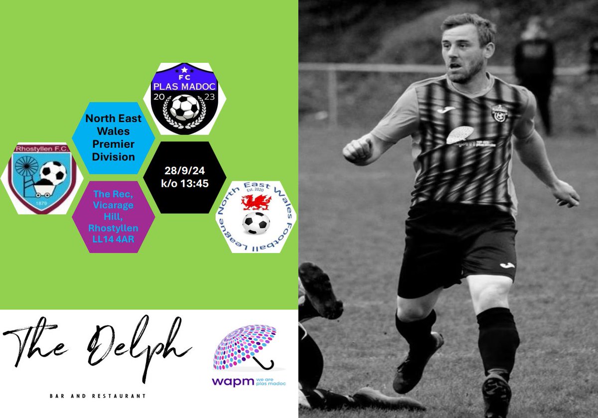 FC Plas Madoc (@fcplasmadoc) on Twitter photo Gameday 28/9/24
π <a href="/RhostyllenFC/">Rhostyllen FC</a>
π North East Wales Premier Division
β° 13:45
ποΈ The Rec, Rhostyllen, Wrexham LL14 4AR
π± Updates on the Cymru Football App
Sponsored by <a href="/thedelph/">The Delph Restaurant and Bar</a> and <a href="/ArePlas/">We Are Plas Madoc</a> Gameday 28/9/24
π <a href="/RhostyllenFC/">Rhostyllen FC</a>
π North East Wales Premier Division
β° 13:45
ποΈ The Rec, Rhostyllen, Wrexham LL14 4AR
π± Updates on the Cymru Football App
Sponsored by <a href="/thedelph/">The Delph Restaurant and Bar</a> and <a href="/ArePlas/">We Are Plas Madoc</a>