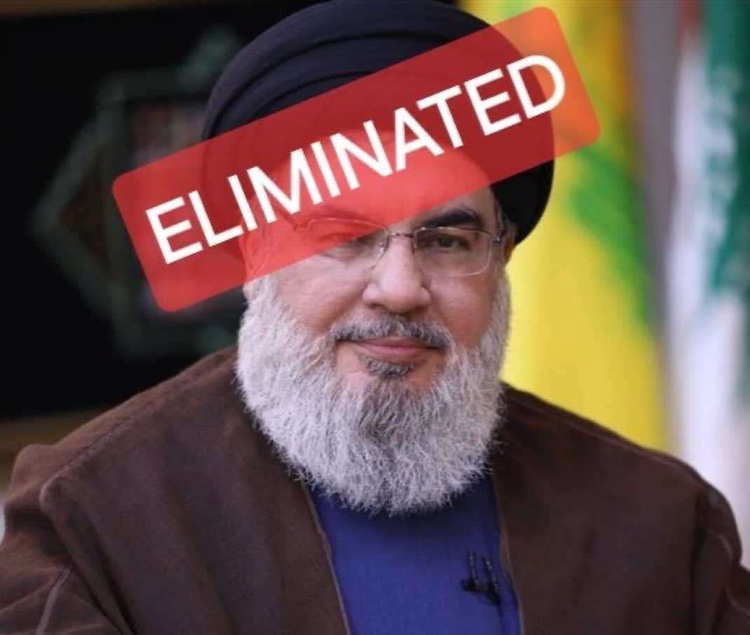 ganeshmahnar's tweet image. #IsraelDefenseForces confirms #Hezbollah Secretary-General #HassanNasrallah is dead