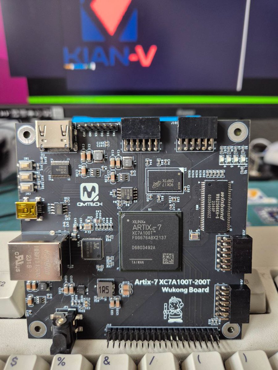 splinedrive's tweet image. Thank you, @ATaylorFPGA , for gifting me that amazing #FPGA #XILINX #ARTIX-7 wukong board from #QMTech @zyjnumber1. 
This board has both DDR and SDRAM on the PCB, which is really nice for porting Kianv RISC-V Linux SoC, with SDRAM as the first step.

Also, thanks to @obr2021 ,…