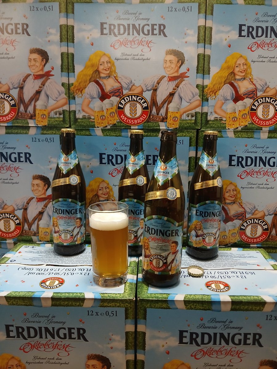 Introducing Erdinger Oktoberfest 🇩🇪 🍺 

Erdinger has been brewing the Bavarian speciality weissbier since 1886 in Erding. This special edition Oktoberfest brew expertly combines smooth malt aromas with a pronounced hop bitterness. It's smooth, strong, and irresistible.