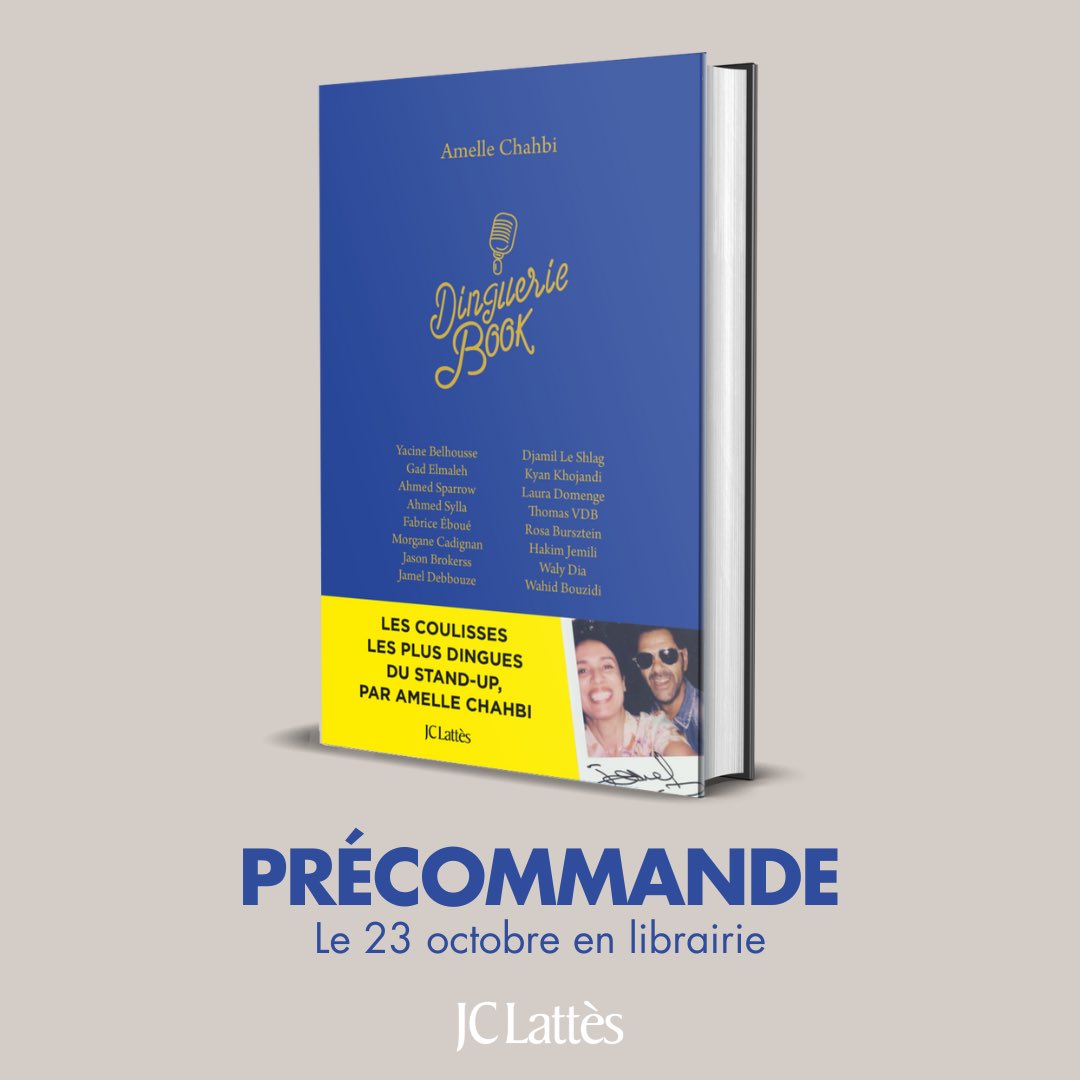 🎙 Pendant trois ans, Amelle Chahbi a échangé avec les standupeurs français les plus talentueux pour son podcast Dinguerie Room. De ces échanges à part est né un livre, 𝑫𝒊𝒏𝒈𝒖𝒆𝒓𝒊𝒆 𝑩𝒐𝒐𝒌. 📣 Le 23 octobre en libraire.
 
Précommande : brnw.ch/21wNcXN