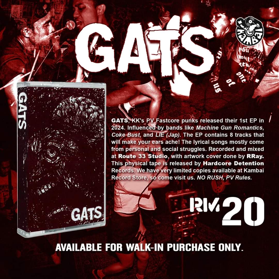 GATS, KK's PV Fastcore punks released their 1st EP in 2024. Influenced by bands like Machine Gun Romantics, Coke Bust, and LIE (Jap).