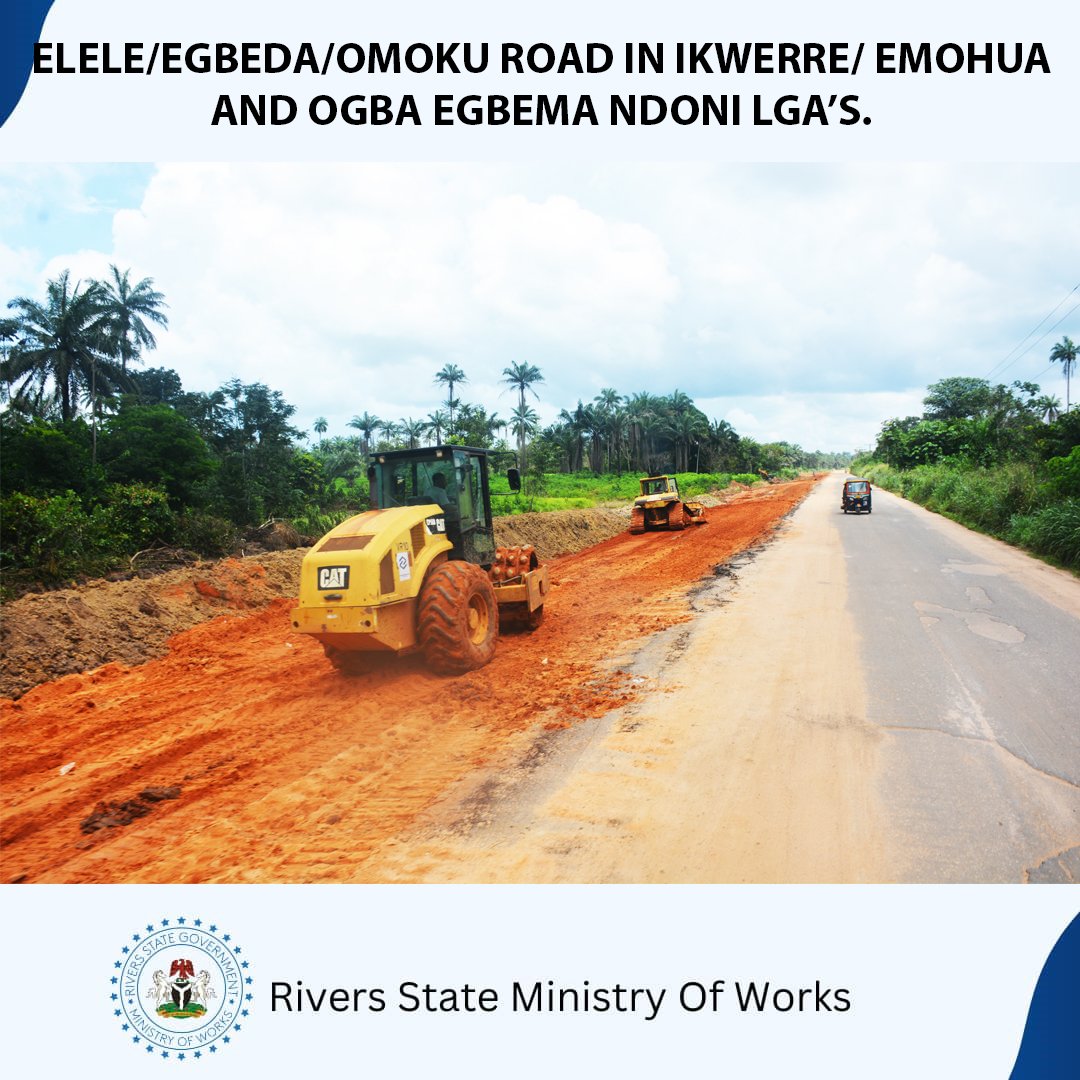 dykamadi's tweet image. WORK-IN-PROGRESS 
Ongoing Construction of dualized 33.5 Kilometres Elele/Egbeda/Omoku Road, with one bridge crossing measuring 99 Meters.
This project traverses Ikwerre, Emohua and Ogba Egbema Ndoni Local Government Areas of Rivers State. 

#MoW
#BuiltToLast
#SimIsWorking