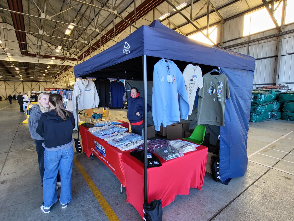 needhamsuniform's tweet photo. We're all set up at the @RAFBBMF Members Day with our Forces Merchandise range. Why not pop over and say hi. https://t.co/TaO8VVI1AI