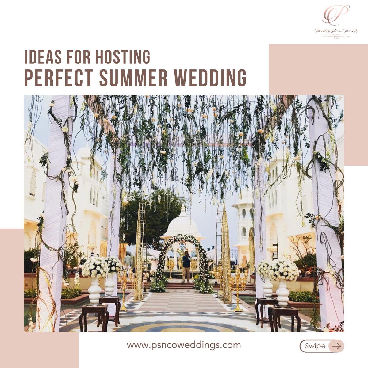 Planning a summer wedding? ☀️ From pool parties to beachside vows, @PankhurySharmaPvtLtd makes your dream wedding a reality! 💍✨ Let's create unforgettable moments together. #SummerWedding #WeddingIdeas #WeddingPlanner #WeddingDecor #BeachWedding #MehendiCeremony