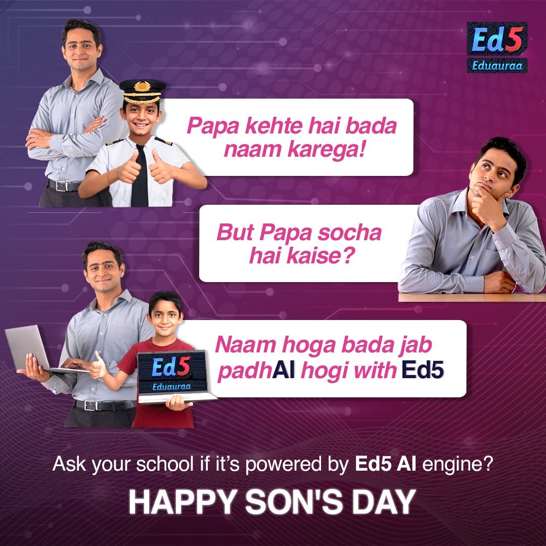 Ed5AI's tweet photo. This Son's Day, let’s prioritize your children’s success with Ed5 AI School Tech Solution, a powerful AI engine that transforms learning in schools. Ensure your child's school is equipped for the future! Happy Son's Day. #Ed5AISchool #HappySonsDay #SonsDay #EducationRevolution https://t.co/1u15CeAYhA