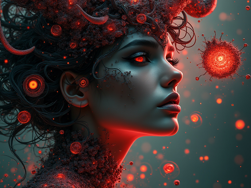 dainiusex7's tweet photo. QT your Demoness in Abstract art
"Crimson Dominion: Ruler of the Abyss"
#HellfireQueen #DemonGoddess #AIart #AIArtwork https://t.co/JbVc9o9wqM