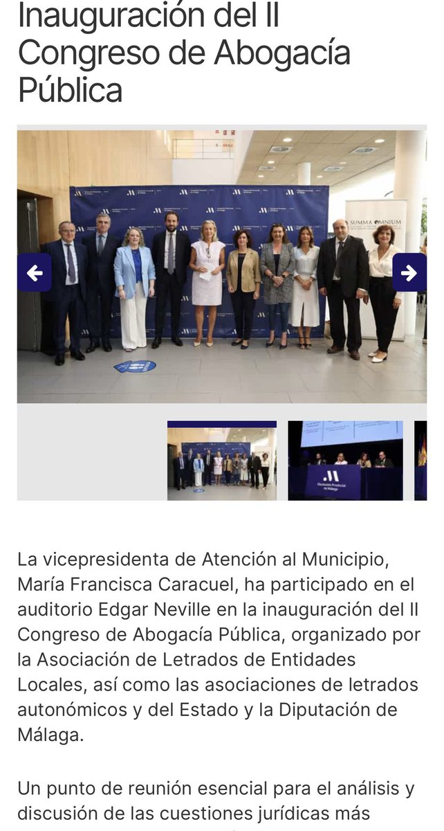 AmeliaI_Aguilar's tweet photo. II Congreso de la Abogacía Pública en Málaga. Abogacía del Estado, de las CCAA y de las Entidades Locales, celebrado en Diputación de Málaga con el patrocinio de @LaLeyNext y @aranzadi_esp y Aon. ¡Hasta la próxima! Cc abogacía del Estado @letradosgob @LetradosLocales https://t.co/SDlsOnmac6