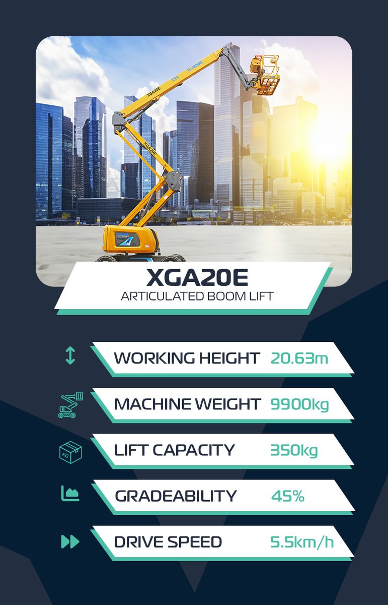💥XGA20E Articulated Boom Lift💥

🟢Working Height 20.63m
🟢Machine Weight 9900kg
🟢Lift Capacity 350kg
🟢Gradeability 45%
🟢Drive Speed 5.5km/h

Contact our team for more Information 📞 01772 984799

#PoweredAccess #ArticulatedBoomLift #PlantHire