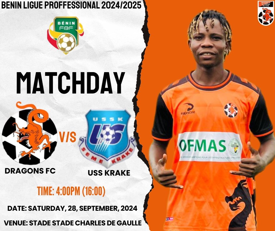 SMDSPORTS_1's tweet photo. MAGIC 7 DAMILARE BABATUNDE Dahmilarey Sanchez BENIN REPUBLIC PREMIER LEAGUE DEBUT DAY FOR DRAGONS FC DE L'OUÉMÉ in BENIN REPUBLIC
🆚USS KRAKE FC
🕠 16:00 (4:00PM)
🗓️Sat. 28th Sept. 2024
#DRKR | #BL25 https://t.co/BdaCb5O9rf