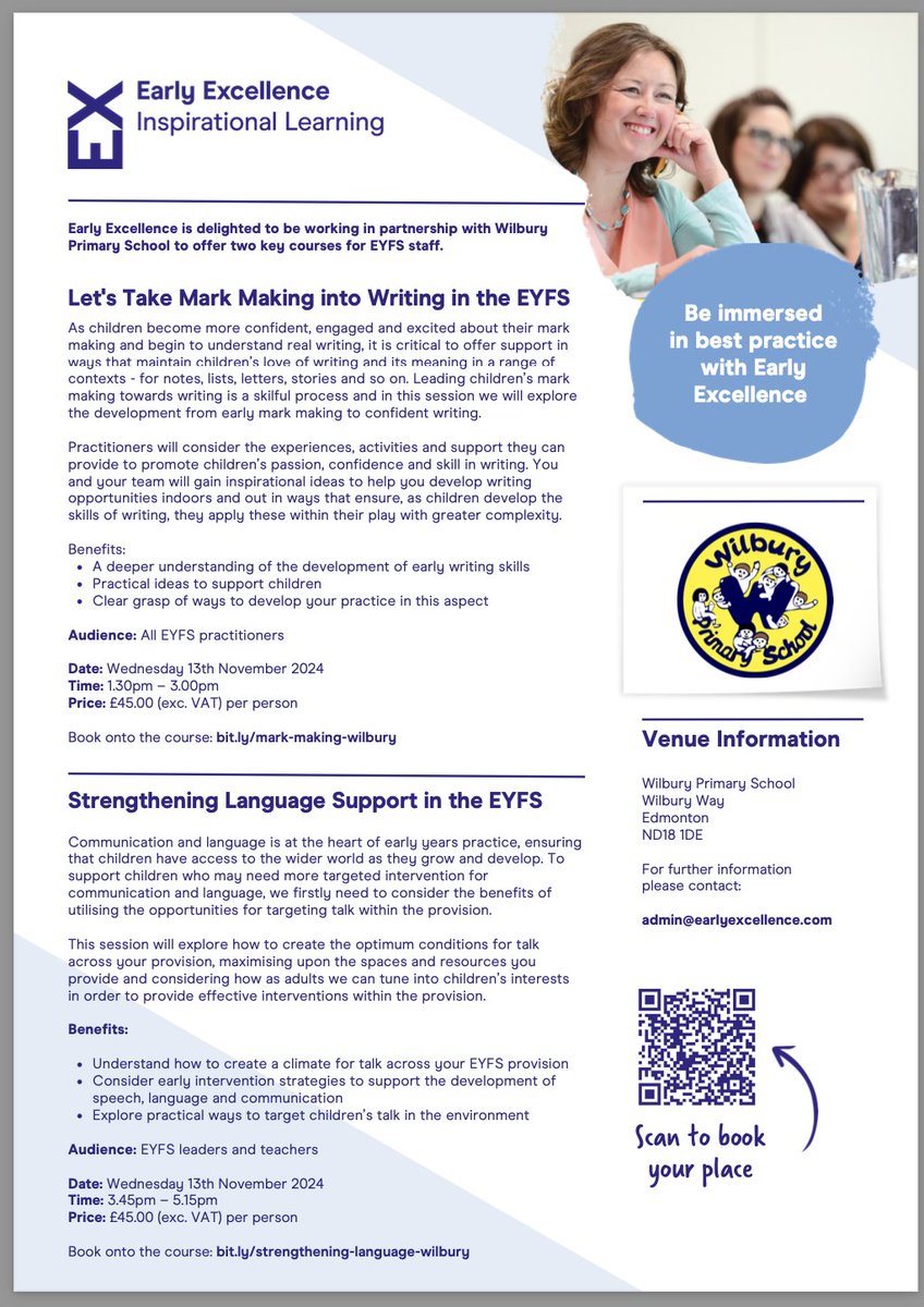 Children First Academy Trust (@childrenfirstat) on Twitter photo Excellent CPD for EYFS teachers, leaders & practitioners from <a href="/EarlyExcellence/">Early Excellence</a> at <a href="/WilburyPrimary/">Wilbury Primary</a> - 13th Nov, do come along! Excellent CPD for EYFS teachers, leaders & practitioners from <a href="/EarlyExcellence/">Early Excellence</a> at <a href="/WilburyPrimary/">Wilbury Primary</a> - 13th Nov, do come along!