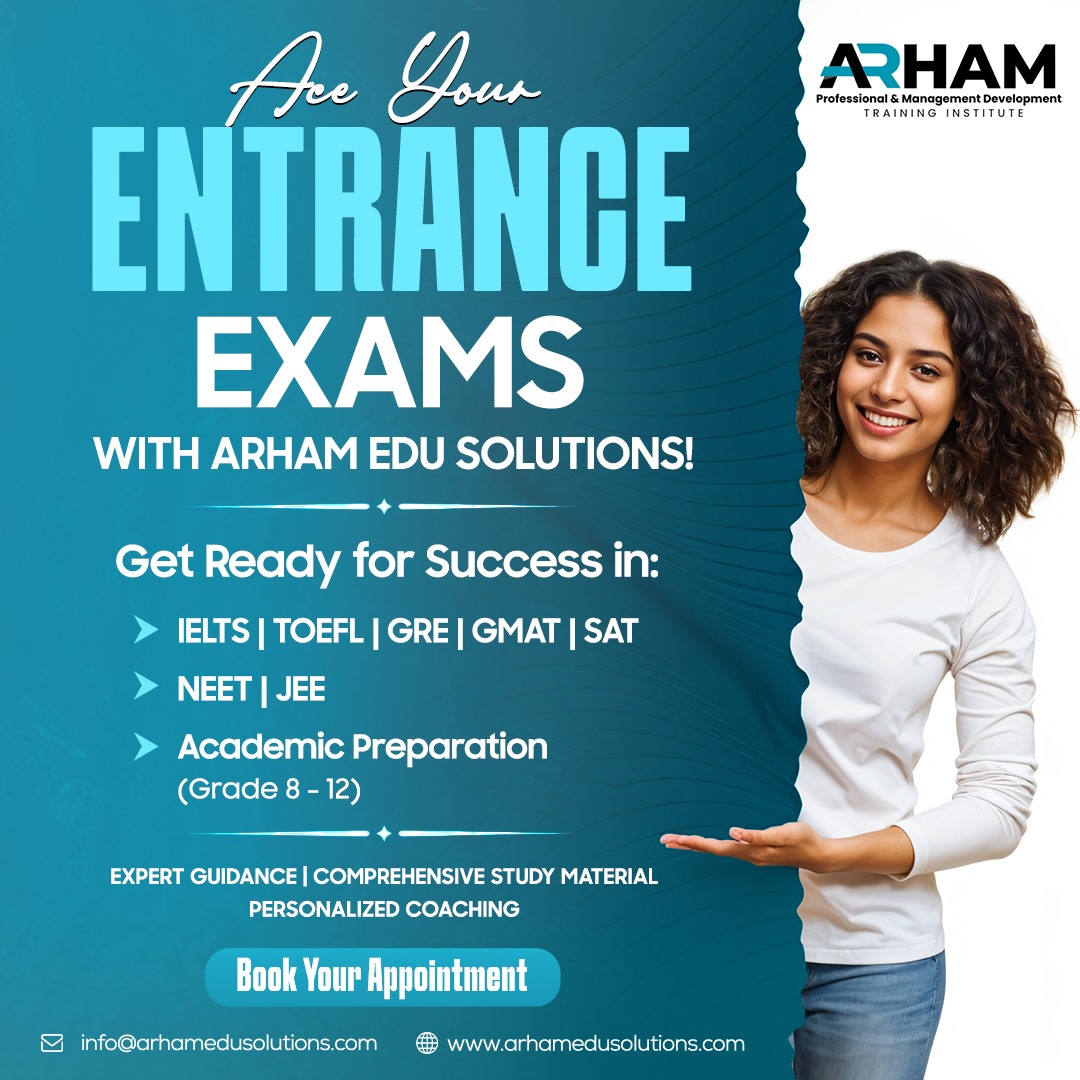 Arham_Institute's tweet photo. Unlock your full potential and secure your future with expert guidance in:
📚 #IELTS | #TOEFL | #GRE | #GMAT | #SAT | #NEET | #JEE
Website: https://t.co/czalypocDd

#AceYourExams #IELTSPrep #TOEFLPrep #GREPrep #GMATPrep #SATPrep #NEETPrep #JEEPrep #EntranceExamSuccess https://t.co/ApyiL9pLnb