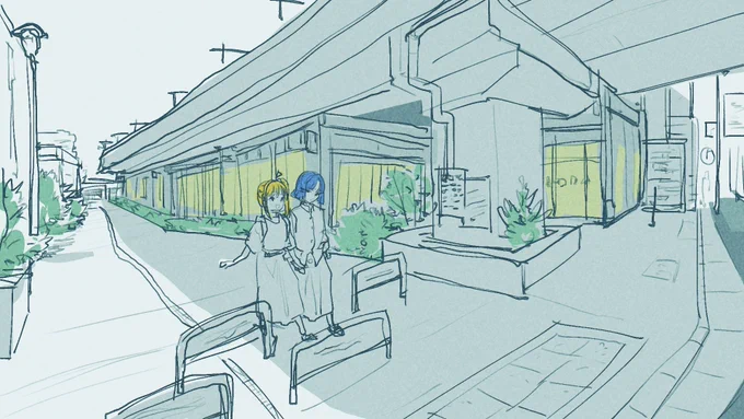 背景描くのも好き 