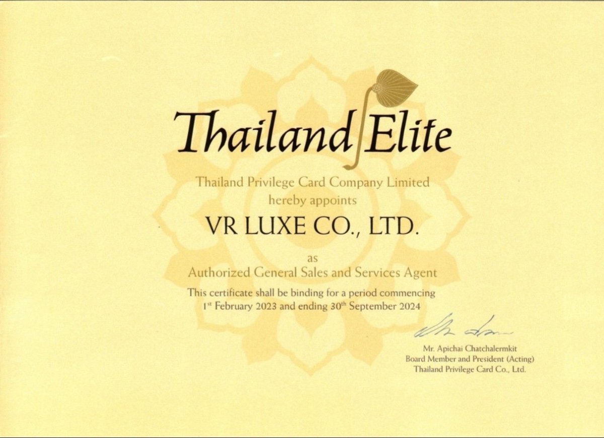🎖️Unlock Exclusive Opportunities with the Thailand Elite Visa!** 🎖️

feel free to connect with me or reach out to VRLUXE at +66617456166
