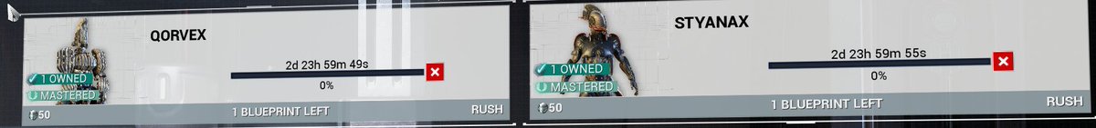 TheRealLloydyy's tweet photo. These 2 are the worst, grind.. I've done in the game so far. (my luck for Qorvex was terrible)
#Warframe https://t.co/yirLuAEqjC