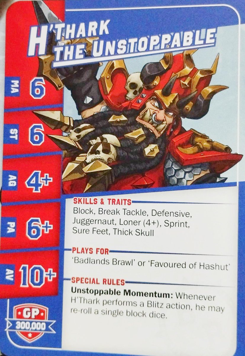 Ya se están viendo los perfiles de los nuevos enanos del Caos para esta edición del #BloodBowl

Y también hay q recordar que es la primera vez desde que GW volvió a reeditar el juego en 2016 q vemos a estos adoradores de Hashut y no eran precisamente los que más papeletas tenían