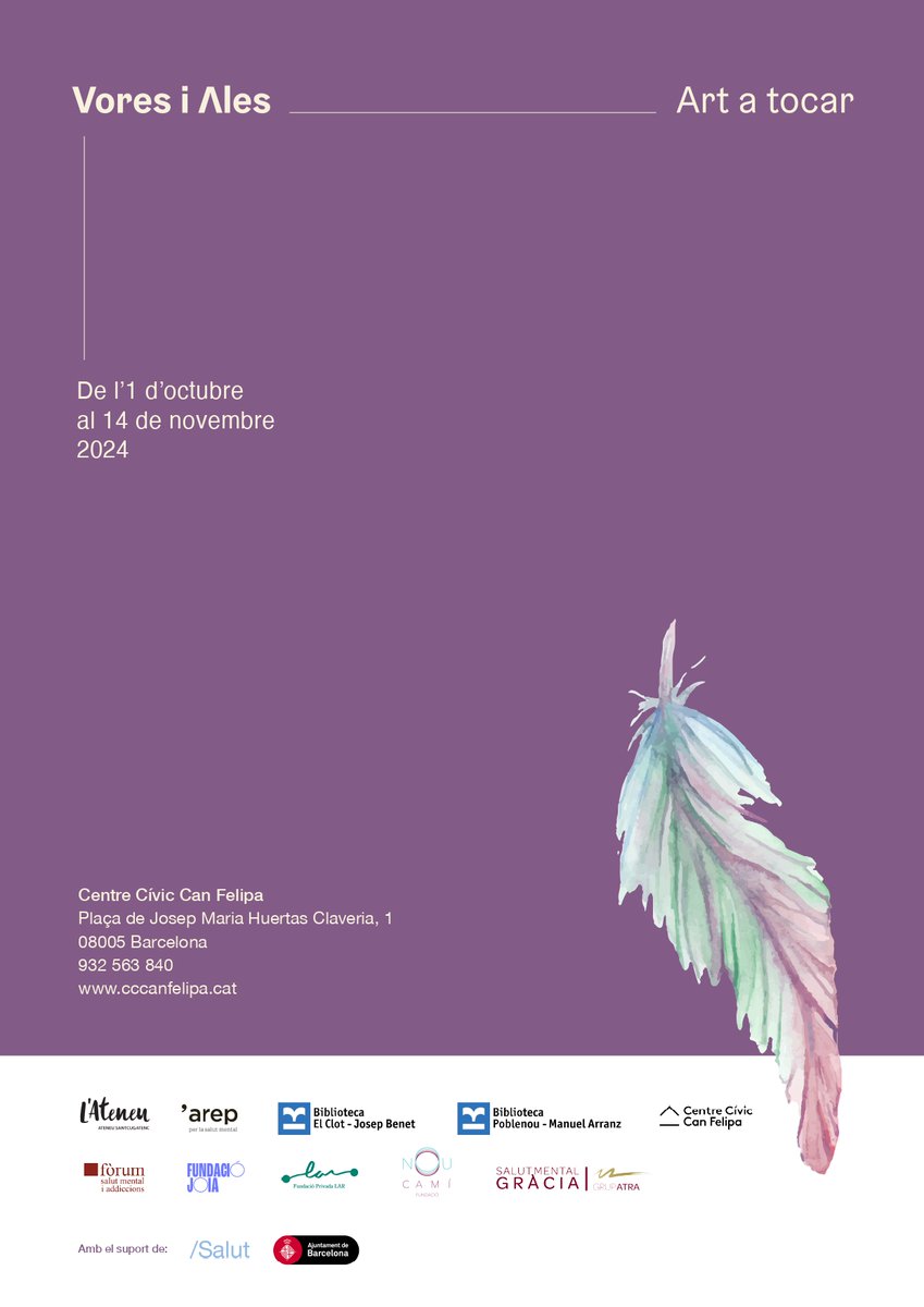 CanFelipa's tweet image. 🪶 Torna el cicle Vores i Ales! #Tallers, #espectacles, #exposicions i molt més a diversos espais on hi trobaràs un art proper, accessible, transformador, inclusiu i humà 🧑‍🎨🎭

📆 De l'1/10 al 14/11
ℹ️✍️ shorturl.at/Oa8VF

@CcivicsBCN @Bcn_SantMarti