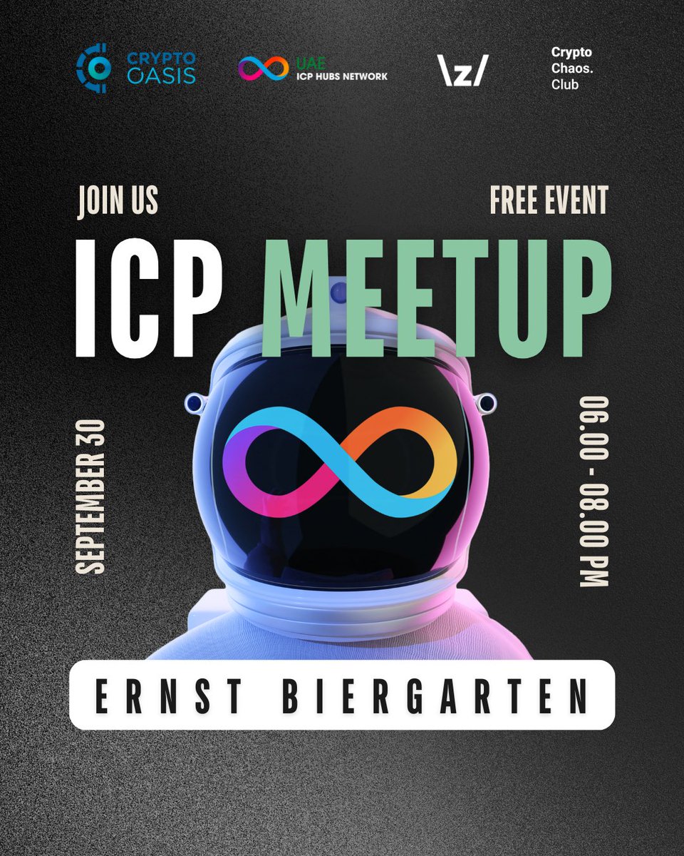 #ICP If you're in Dubai then gather up,

Our weekly meetup is happening again next Monday😎

🗓️ 30th of September 2024
🕕 6 PM
📌 Ernst Biergarten

It's your chance to connect with fellow Web3 enthusiasts, ICP investors, developers, and community leaders⚡️
