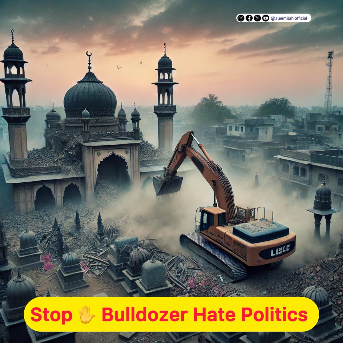 AleemIlahi's tweet photo. In Gir Somnath, Gujarat, on September 28, bulldozers were used to demolish mosques, graveyards, and dargahs, reportedly violating Supreme Court orders. Starting at 4 a.m., a 500-year-old graveyard, dargah, and mosque in Prabhas Patan Veraval were destroyed. https://t.co/17feEPJl3J