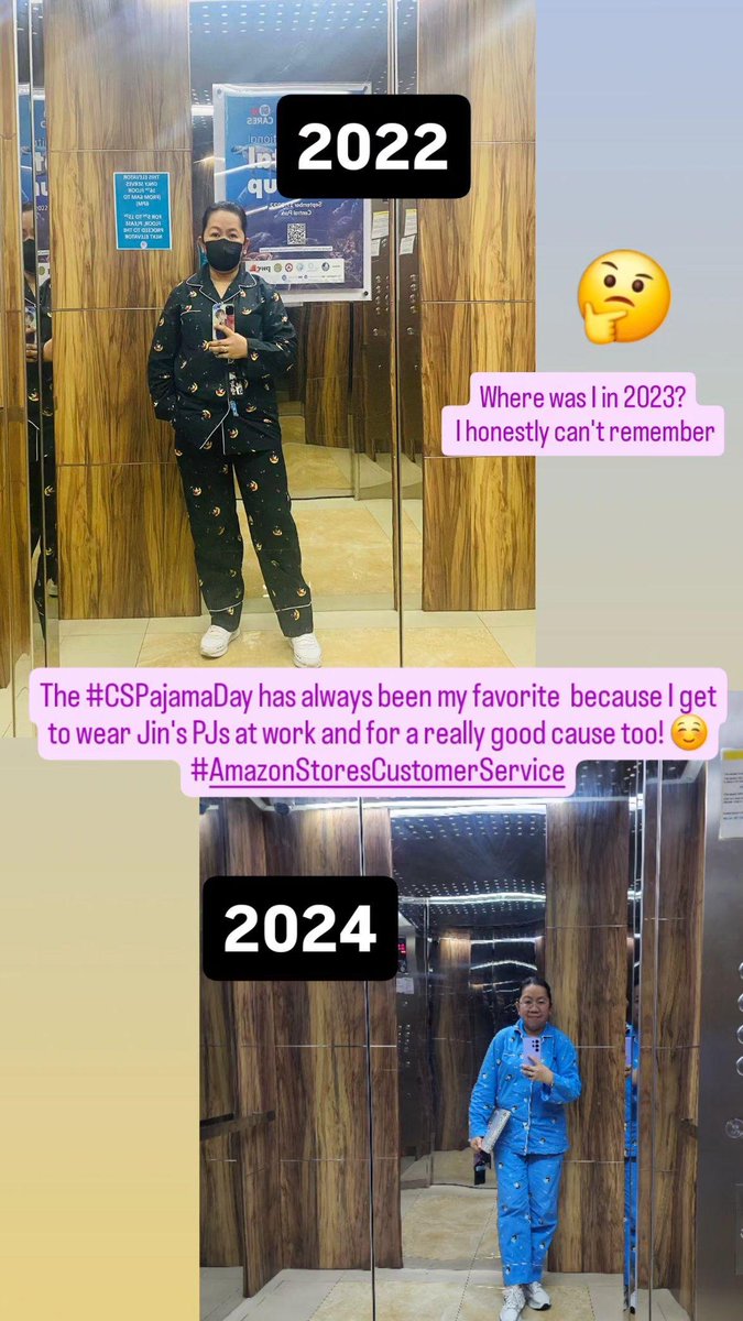 elviepots's tweet photo. Once a year I get to wear Seokjin's PJs at work! 😅 #GoodDayPajama #BadDayPajama #CSPajamaDay2024 #AmazonCS https://t.co/nGgEgylpQD