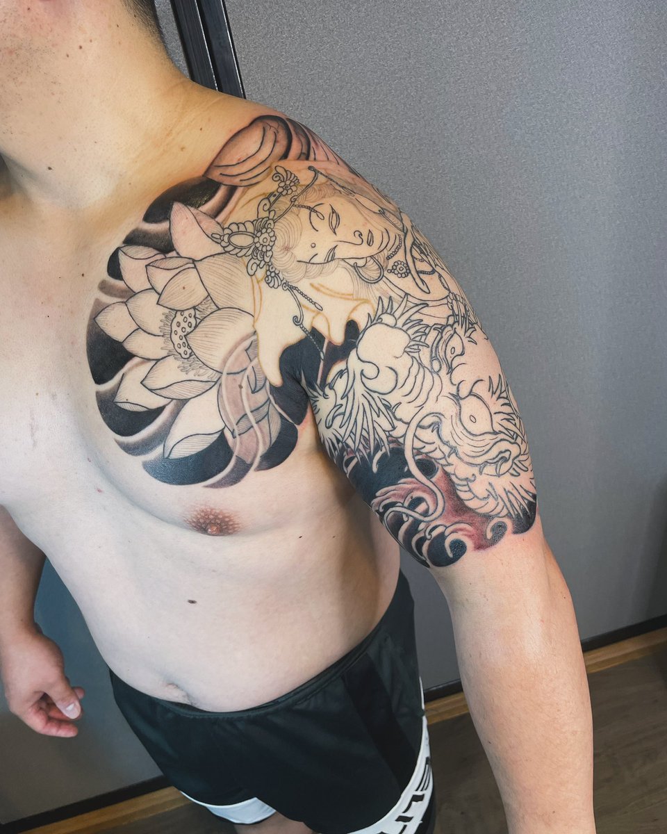 筋彫り 騎龍観音 #japan #japanese #japanesetattoo