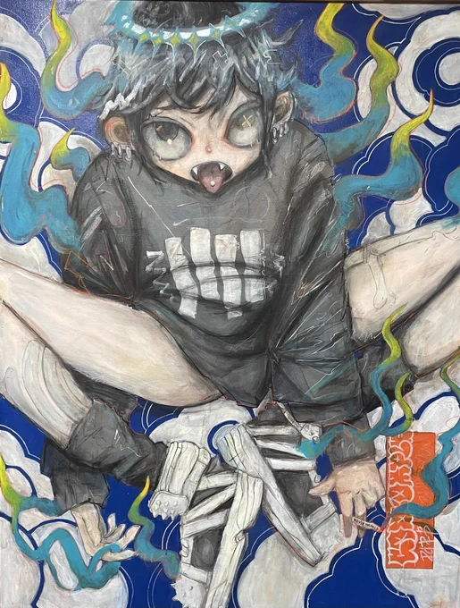 青い色を使う時限りなく透明に近いブルーという小説のような狂気をはらんだ青を目指しています #とびきりのブルーを魅せて下さい 