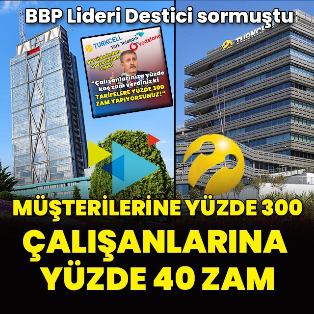Müşterilerine yüzde 300'e varan oranlarda zamlar yapan operatörler gelir ve kârlarını enflasyonun üzerinde bir şekilde artırırken bu büyümeden çalışanlarını yeterince faydalandırmıyor. 

2023'te yıllık enflasyon yüzde 64.7 olurken, çalışan sayısında önemli bir değişim yaşanmayan