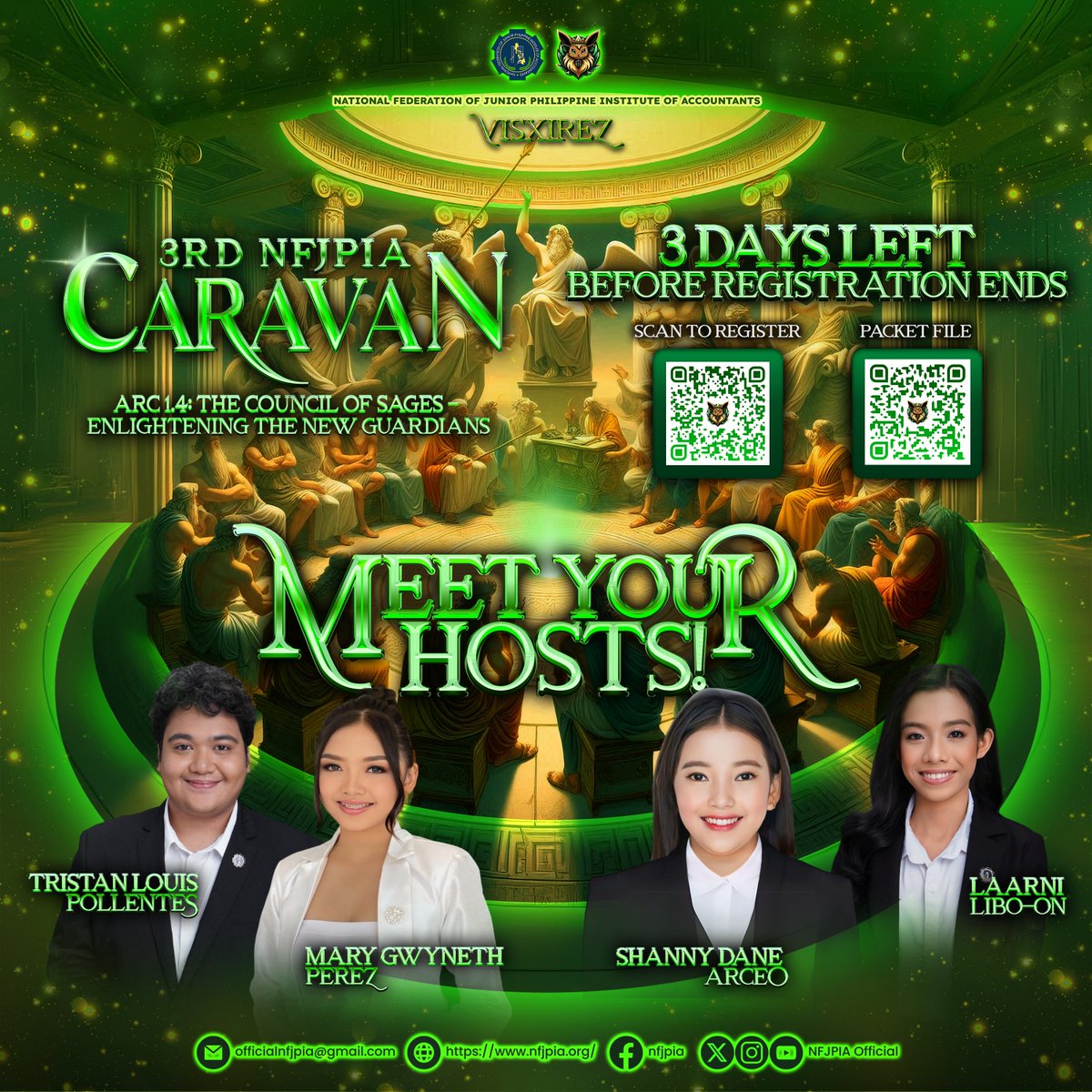 𝐀𝐜𝐭 𝐅𝐚𝐬𝐭, 𝐑𝐞𝐠𝐢𝐬𝐭𝐫𝐚𝐭𝐢𝐨𝐧 𝐂𝐥𝐨𝐬𝐞𝐬 𝐢𝐧 𝐉𝐮𝐬𝐭 𝟑 𝐃𝐚𝐲𝐬!

Don’t miss this incredible opportunity to elevate your skills and connect with your fellow passionate accounting students at the 𝟑𝐫𝐝 𝐍𝐅𝐉𝐏𝐈𝐀 𝐂𝐚𝐫𝐚𝐯𝐚𝐧.