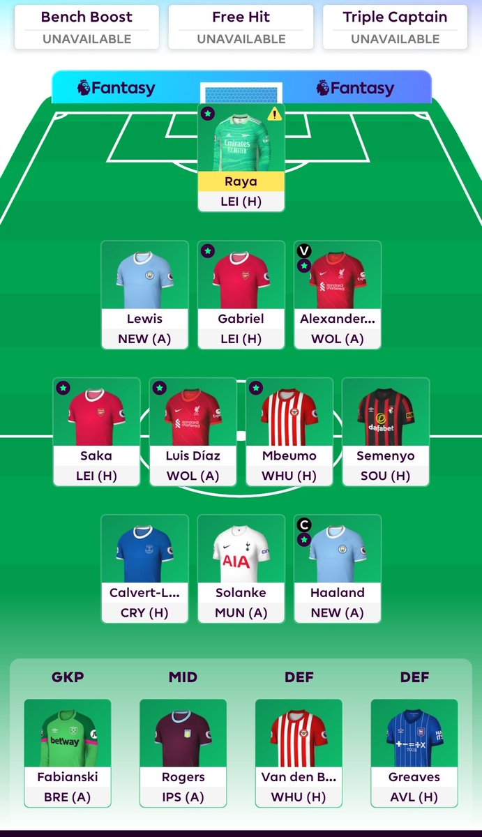 FPL_FM's tweet photo. GW 6 locked 🔒 

Wildcard side.

Big Earl captain https://t.co/k0nTYti0JY