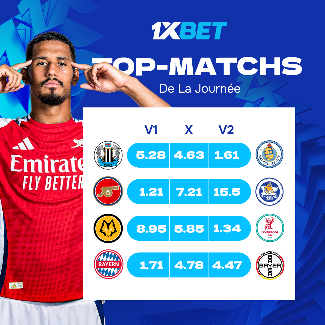 1xBet_Francais's tweet photo. Les belles affiches de la journée ⚡️

Placez vos paris ici 👉 https://t.co/abeNEwxJB5

#PremierLeague | #Bundesliga https://t.co/0JrNTywwRs