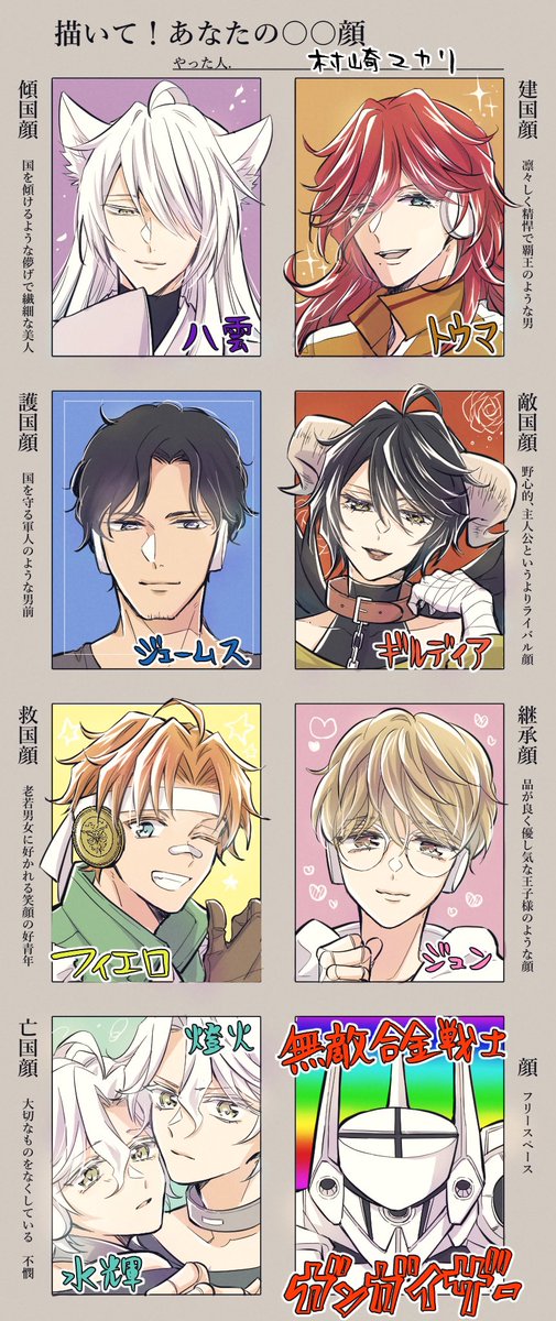 友達にやってみてほしいと言われたのでアンドロイド達で振り分けてみました!
描いてるうちに楽しくなってきたので色もつけてみた☺️ 