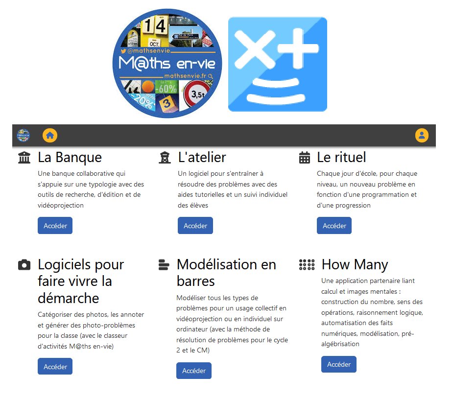 📣 nouvelle étape dans le partenariat <a href="/ImagezLesMaths/">Association Imagez Les Maths !</a>  🤝 <a href="/mathsenvie/">M@ths en-vie</a>  :

→   <a href="/HowManyJeu/">HowMany</a> intègre  appenvie.fr :  formidable écosystème d’appli innovantes, au service de l'enseignement de la résolution de problèmes !
En avant pour de nouveaux horizons pédagogiques✨