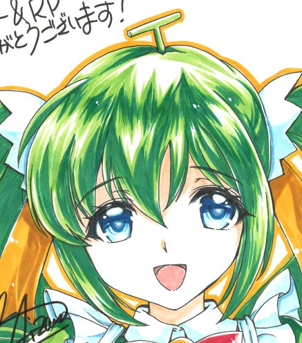 メロンブックス公式アカウントが凍結されてしまい
再始動を色紙で応援させていただきました!
初めてのメロンちゃんを描きました🍈

作家を選べるそうです。よかったらフォロー&amp;RP→応募をお願いします。9/30まで!急いで～
#メロンブックス 