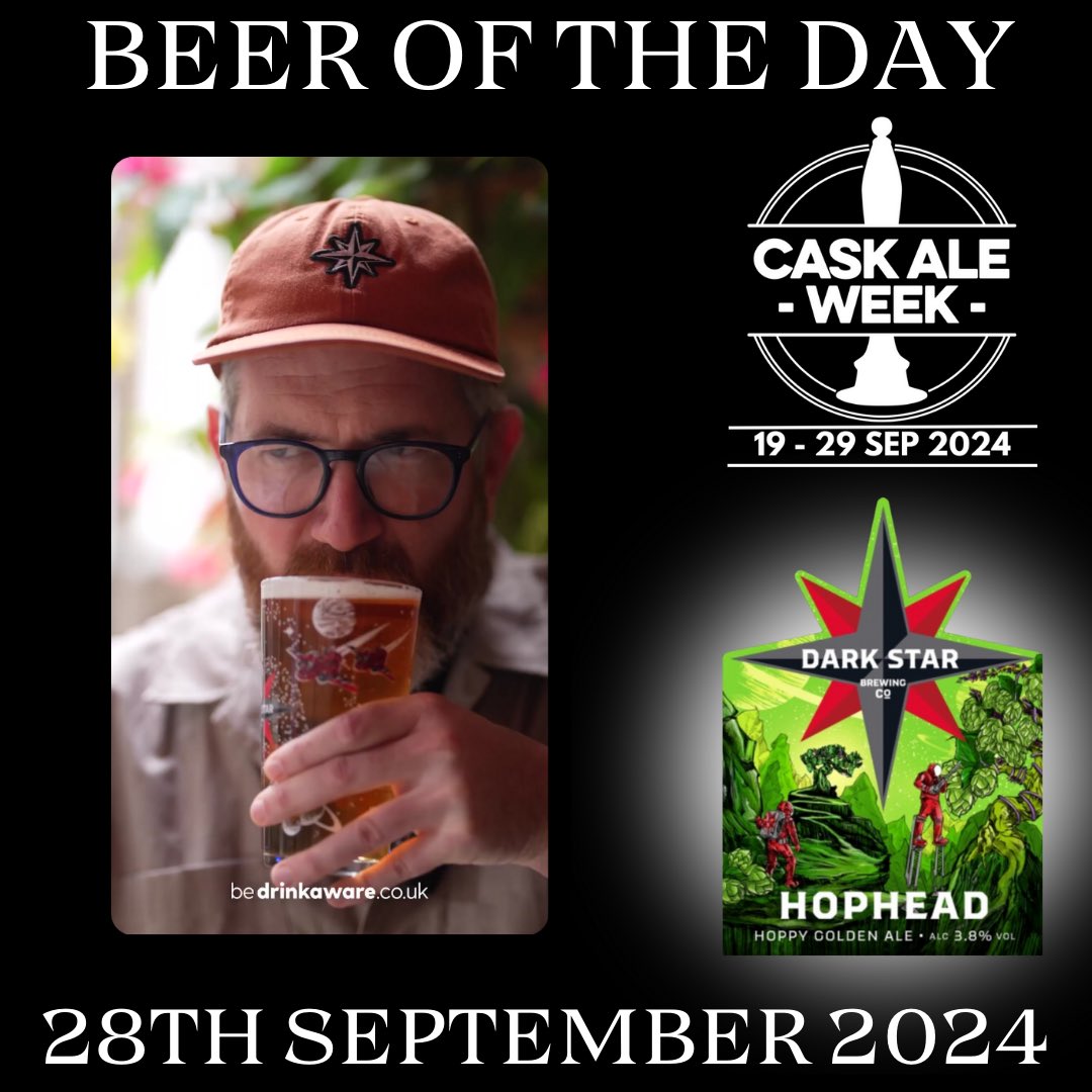 Cask Ale Week (@caskaleweek) on Twitter photo Beer of the Day โ <a href="/Darkstarbrewco/">Dark Star Brewing Co</a>, Hophead!
Todayโs Beer of the Day judge is Michael Clack, Brand Ambassador.
He says: "Hophead combines the tradition of cask ale with hop-forward craft beerโa golden ale packed with cascade hops that wakes up the taste buds!"
#caskaleweek Beer of the Day โ <a href="/Darkstarbrewco/">Dark Star Brewing Co</a>, Hophead!
Todayโs Beer of the Day judge is Michael Clack, Brand Ambassador.
He says: "Hophead combines the tradition of cask ale with hop-forward craft beerโa golden ale packed with cascade hops that wakes up the taste buds!"
#caskaleweek