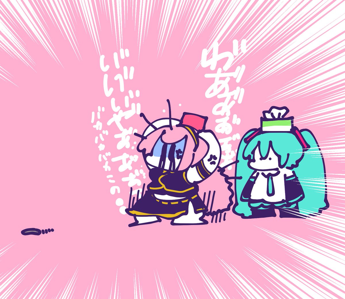 初音ミク ,巡音ルカ 「人が4周年の新情報追ってる時に出てくるな…0( 3  #prsk_FA 」|袁のイラスト