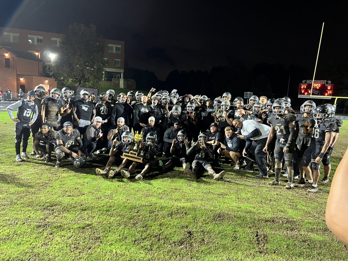 NorthwestJags's tweet photo. The Kingโs Trophy ๐ remains in its home as our Jags ๐ค๐๐ค @NWHSfootball defeat @SVHSFootball in the annual crosstown rivalry! So much #JagPride ๐พ tonight as we also celebrated our Golf seniors and the Unity between our schools. #ChaseStrong #OneGermantown @NWJagSports https://t.co/JbVBbP3YWk